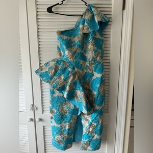 Blue and gold dress,size XL